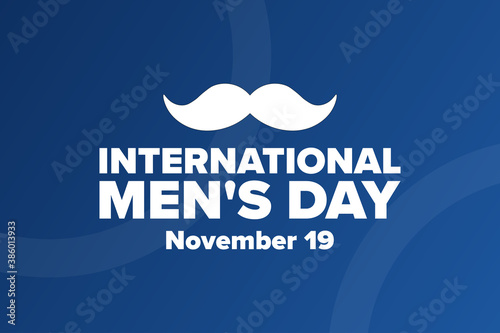 International Men's Day. November 19. Holiday concept. Template for background, banner, card, poster with text inscription. Vector EPS10 illustration.