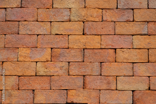 Orange brick wall texture backgrond.