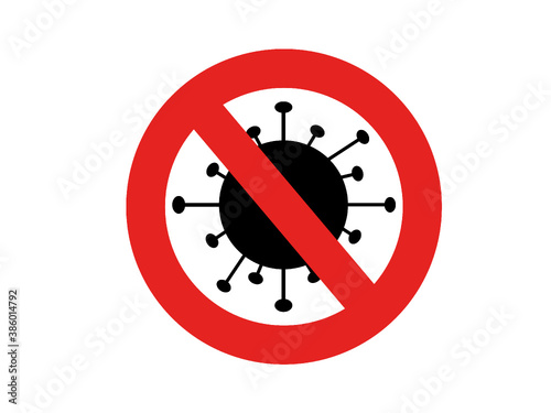 Verbot Vektor Icon Viren auf weißen Hintergrund	