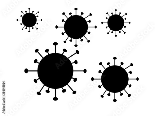 Viren Vektor Icon Set auf weißen Hintergrund	