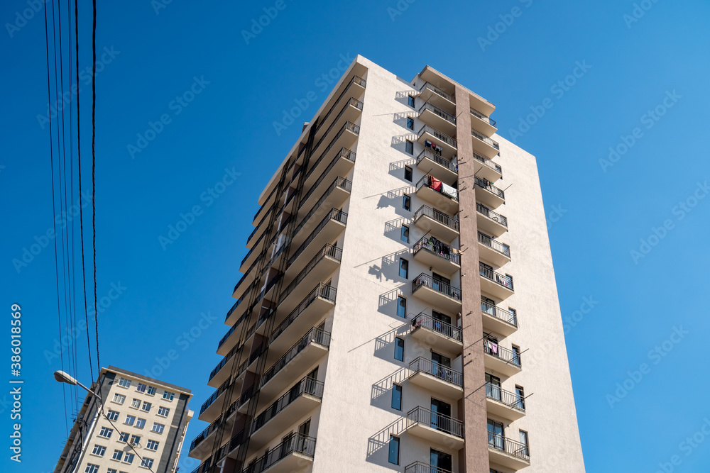 New multi-family houses against the blue sky, Tbilisi New multi-family houses against the blue sky, Tbilisi