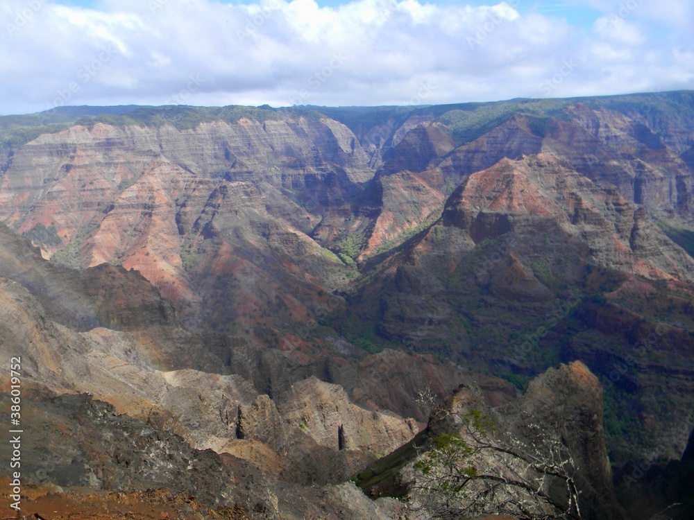 The beautiful Waimea Canyon on the island of Kauai Hawaii