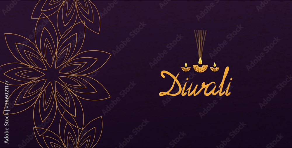Holiday poster design for Diwali festival featuring Indian rangoli in paper style. Perfect for printing, banners, and postcards. EPS10