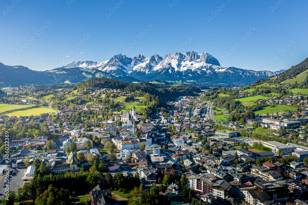 Aerial view of Kitzbuhel in Austria