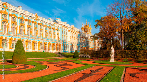 Catherine Palace in Tsarskoe Selo, Russia. Summer residence of Russian Emperors.
