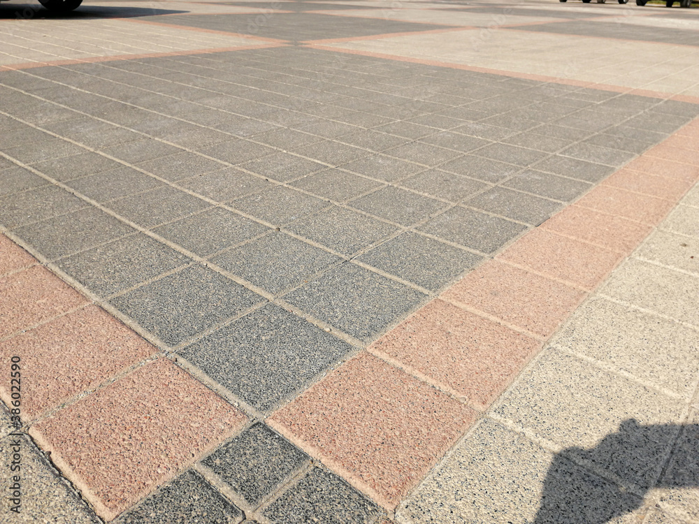 Fototapeta premium decorative stone pavement road in the park