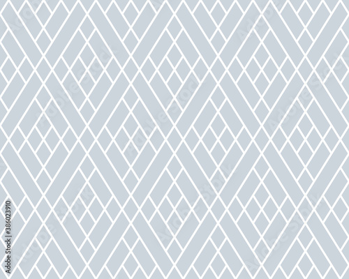 Geometric seamless pattern from white rhombus on grey background. Abstract diamond vector pattern. Simple vector illustration. Simple geometric design for fabric, wallpaper, scrapbooking, textile