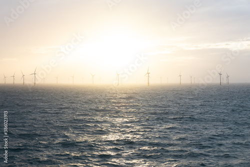 wind farm in the ocean © kolya_kobi