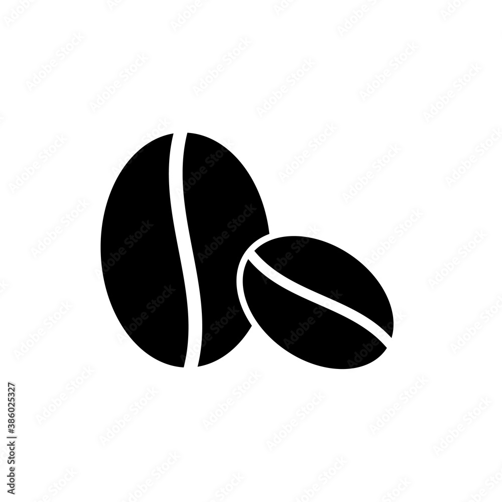 Two Coffe beans icon in flat style isolated on white background. Abstract sign, symbol, pictogram. Two Coffe beans icon in flat style isolated on white background. Abstract sign, symbol, pictogram.