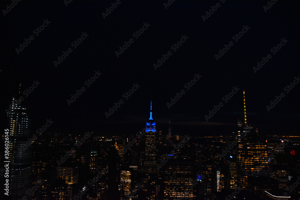Foto de noche del skyline de Nueva York