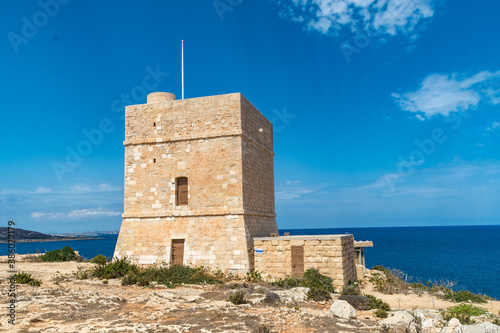 Madliena Tower is a watchtower on the Pembroke coast in Malta overlooking the Mediterranean sea, it was completed in 1658 and is the fourth of the De Redin towers.