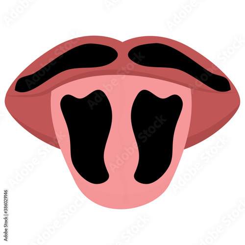 
Human part of body icon is denoted by tongue out lips 
