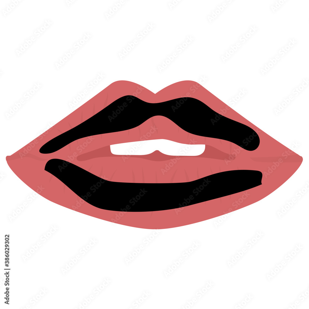 Human mouth with some teeth showing lips icon
Human mouth with some teeth showing lips icon