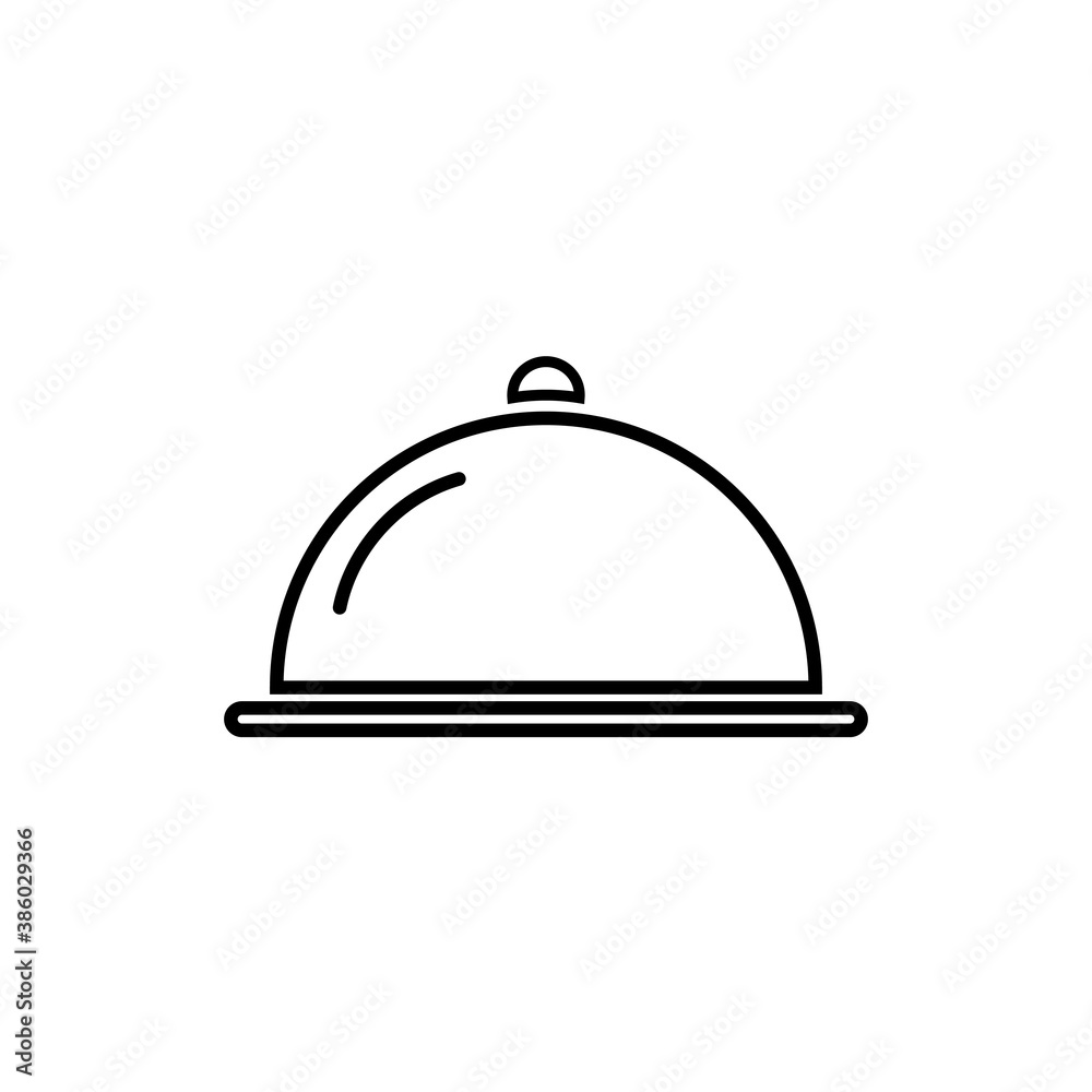 Food serving tray vector icon.