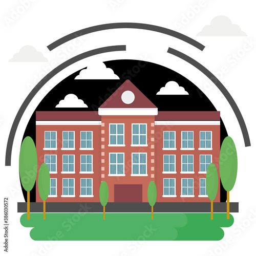 
Modern flat architecture of university building 
