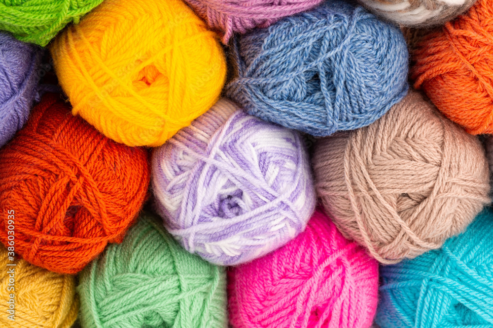 Stack of knitting yarn clews Stack of knitting yarn clews