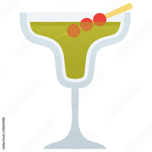 
A glass having beverage and straw depicting brandy eggnog 
