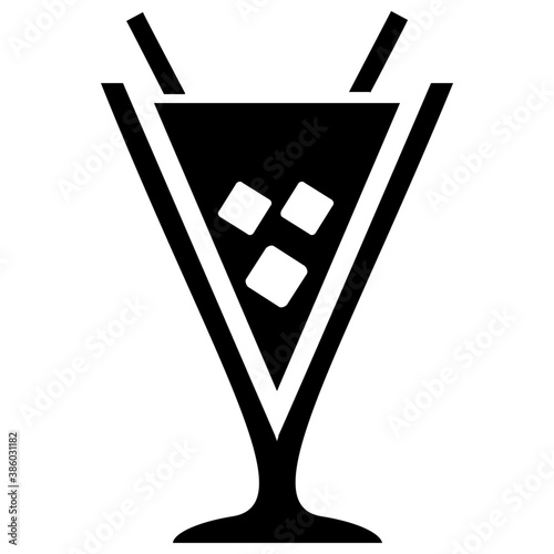 
A glass having beverage and straw depicting brandy eggnog 
