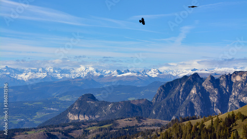 Blick von der Paolina-Hütte auf die Österreichischen Alpen