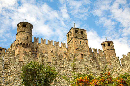 Fenis XV century castle in Italy photo