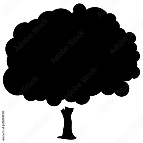 
Tree with single leaf structure as one leaf on one stem, this is apple tree icon 
