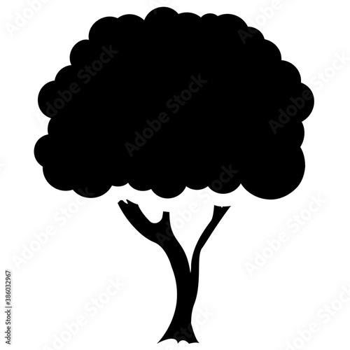 
Tree with single leaf structure as one leaf on one stem, this is apple tree icon 
