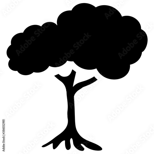 
Tree with single leaf structure as one leaf on one stem, this is apple tree icon 
