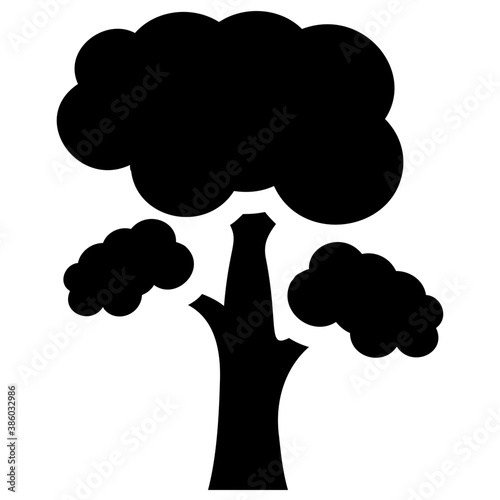 
Tree with single leaf structure as one leaf on one stem, this is apple tree icon 
