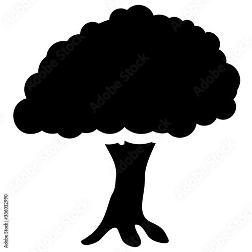 
Tree with single leaf structure as one leaf on one stem, this is apple tree icon 
