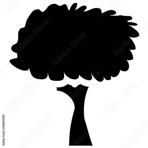 
Tree with single leaf structure as one leaf on one stem, this is apple tree icon 
