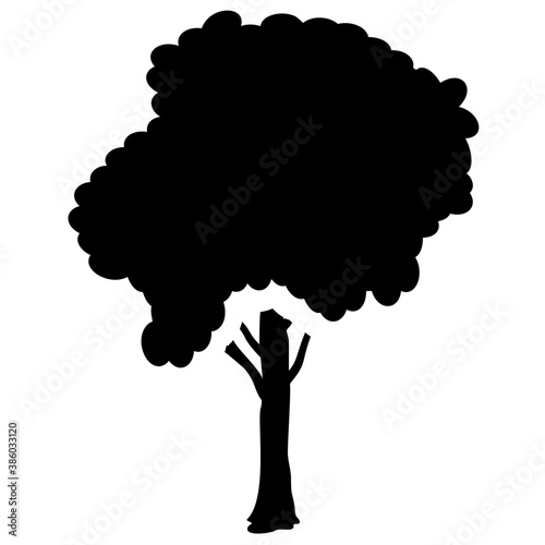 
Tree with single leaf structure as one leaf on one stem, this is apple tree icon 
