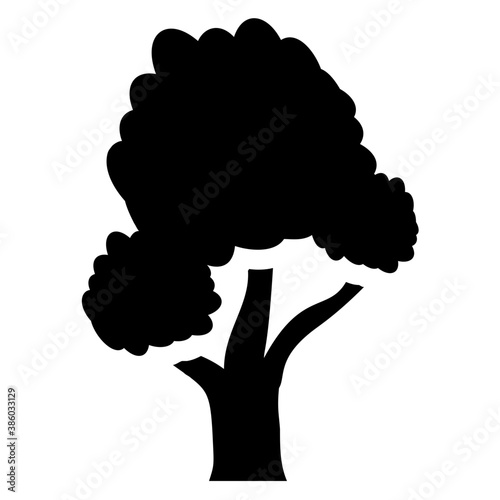 
Tree with single leaf structure as one leaf on one stem, this is apple tree icon 
