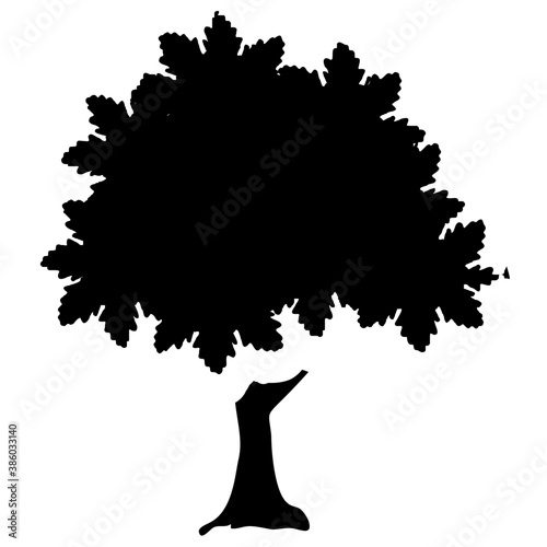 
Tree with single leaf structure as one leaf on one stem, this is apple tree icon 
