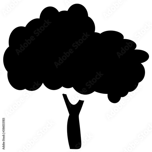 
Tree with single leaf structure as one leaf on one stem, this is apple tree icon 
