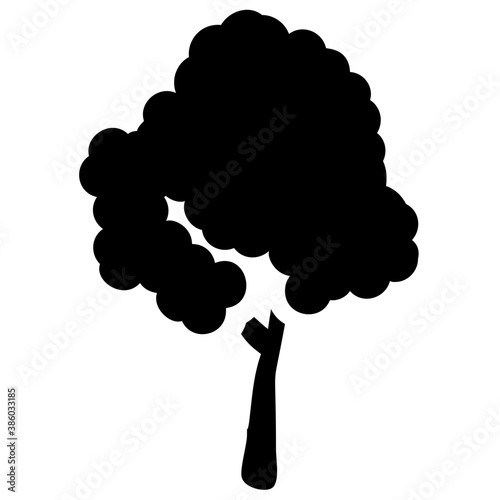 
Tree with single leaf structure as one leaf on one stem, this is apple tree icon 
