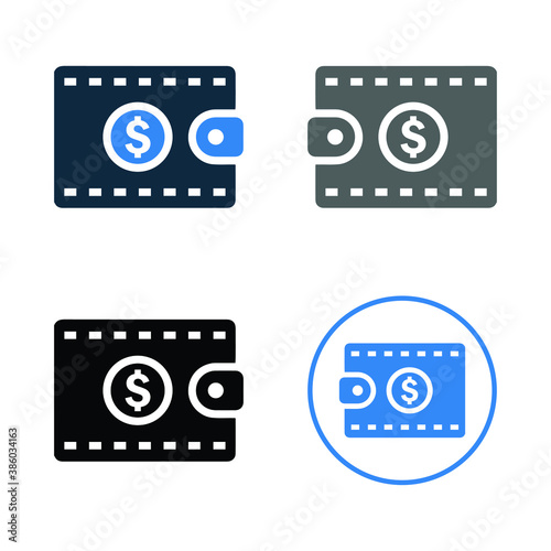 Cash, money, wallet icon. Vector graphics