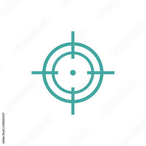 Target destination icon. Aim sniper shoot focus cursor bull eye mark. Vector isolated on white