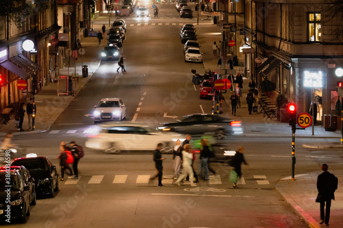 Traffic in the evening in Stockholm