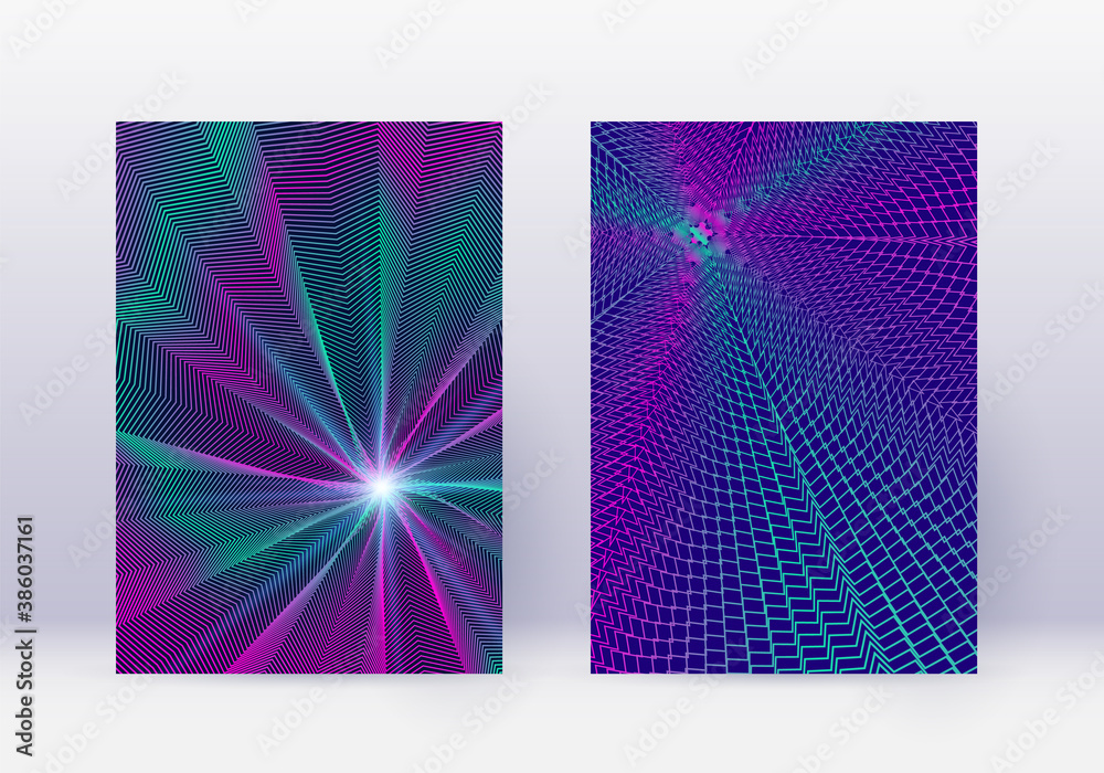 Fotografie Cover design template set. Abstract lines modern b
