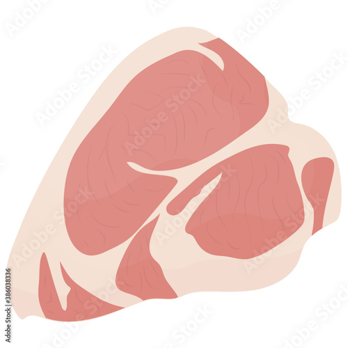 
A round meatloaf with white fatty substance on it depicting beef
