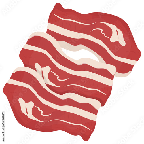 
A red meatloaf with white fatty substance on it depicting chunk steak 
