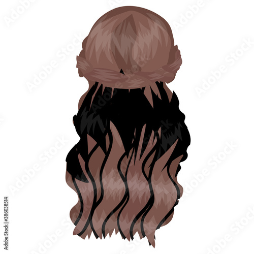 
An icon showing haircut style denoting waterfall braid icon
