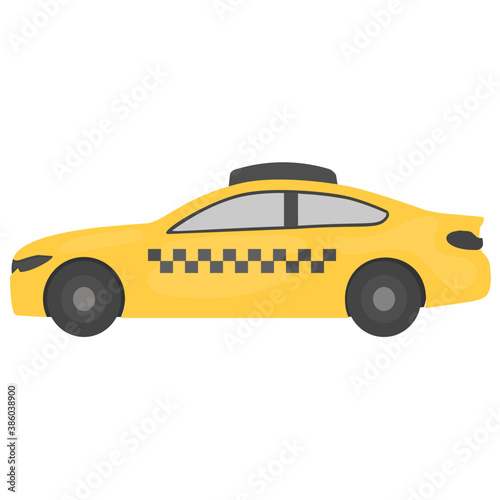  A vehicle in conventional cab color baptized as taxi, taxicab icon 
