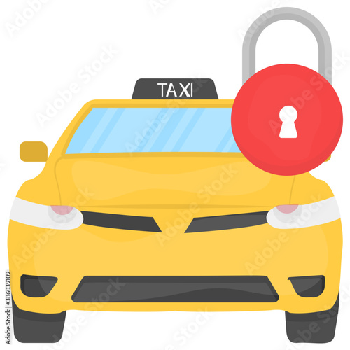 
A vehicle in conventional cab color baptized as taxi, taxicab icon
