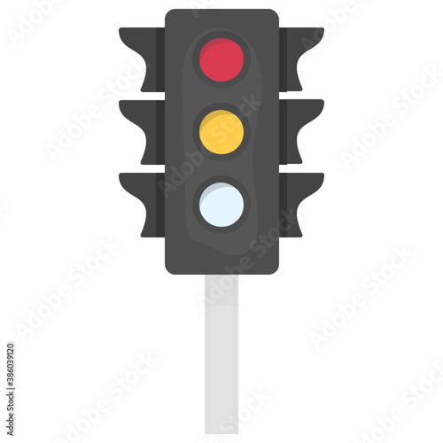 
An icon showing traffic controlling symbol with three lights

