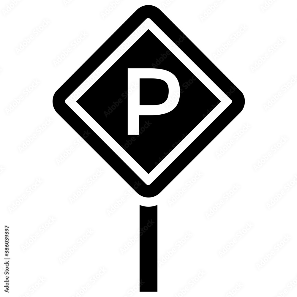 Road symbol with P alphabet denoting parking sign icon
Road symbol with P alphabet denoting parking sign icon