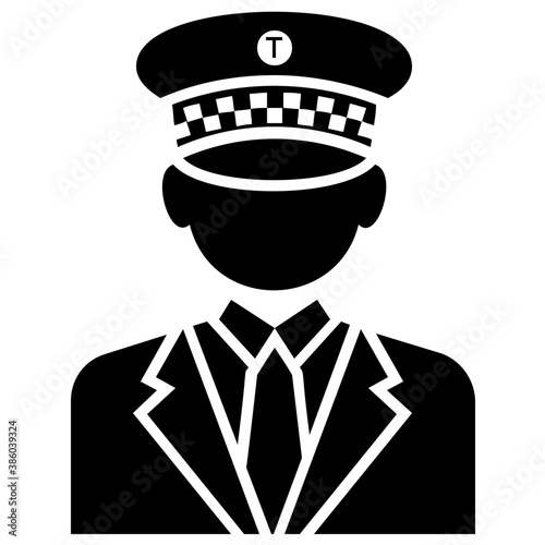 
Card with driver’s profile symbolizing chauffeur license icon  
