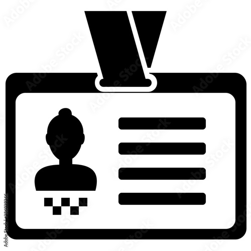 
Card with driver’s profile symbolizing chauffeur license icon  

