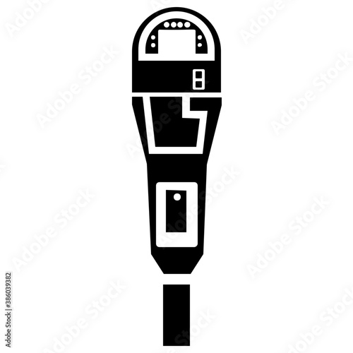 
Device with screen and buttons denoting taxi meter icon
