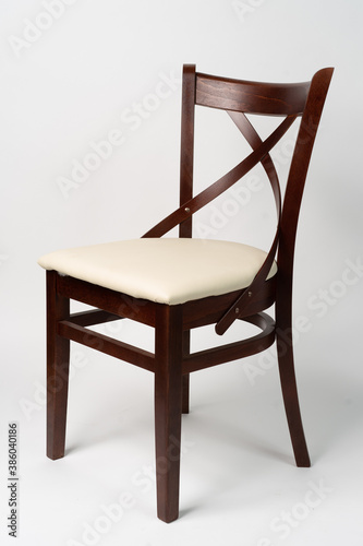 Wooden chair on a white background